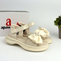 Детские босоножки Apawwa бежевого цвета с элегантным бантиком для девочек