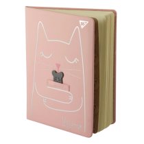 Щоденник шкільний недатирований YES PU Silver cat з кітиком, формат А5