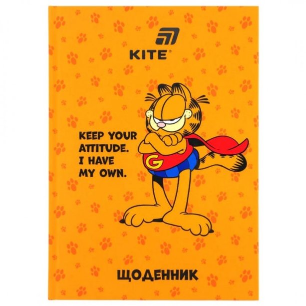 Шкільний щоденник Гарфілд, тверда обкладинка, формат А5, 40 аркушів