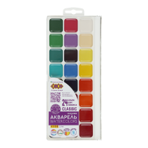 Акварель медова  Classic 24 кольори, без пензлика, пластикова коробка KIDS Line
