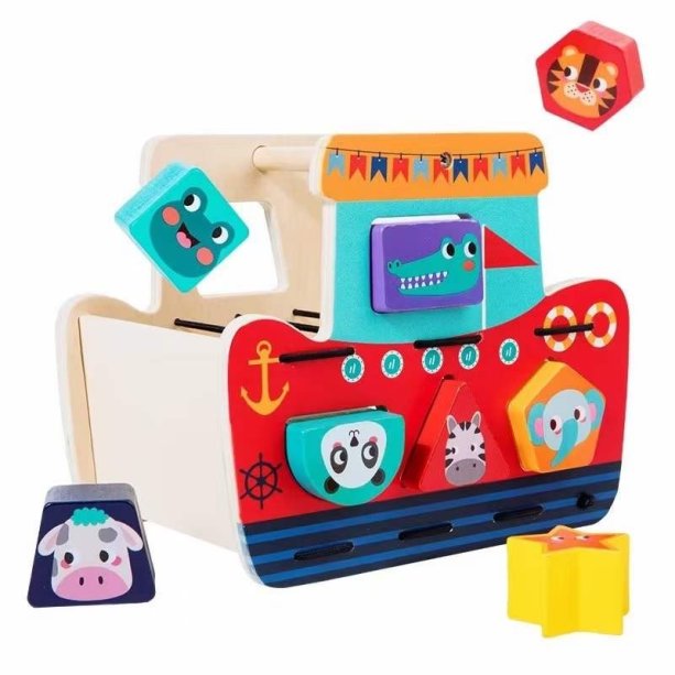 Деревянная игрушка корабль-сортер в коробке 21,5*15,5*13 см KMWD13101