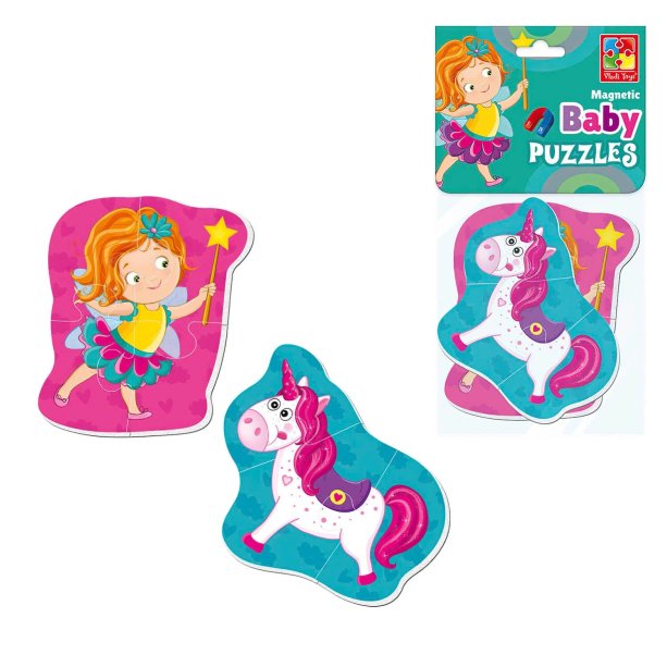 Пазлы магнитные развивающие Фея и единорог укр, Vladi Toys 3208-30