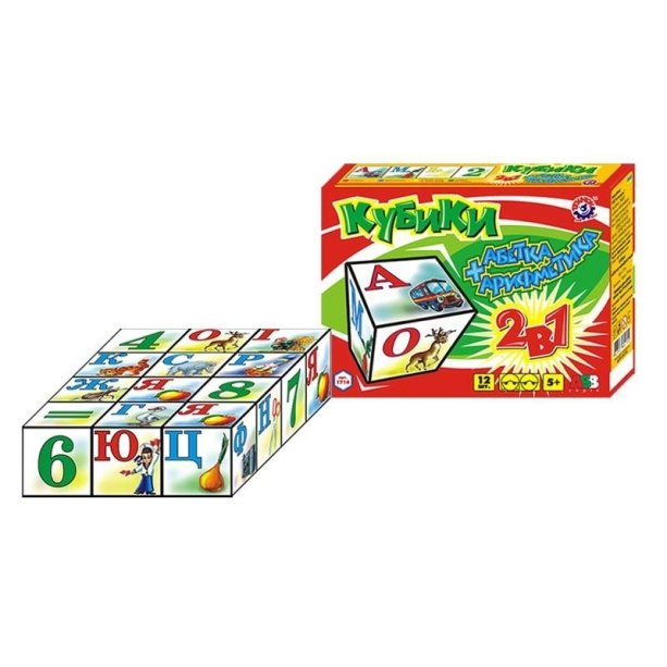 Игрушка кубики Азбука + арифметика на украинском языке для детей ТехноК