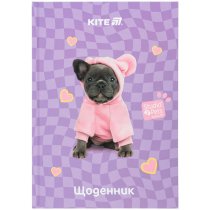 Щоденник шкільний недатирований Kite Studio Pets з милими тваринами, формат А5