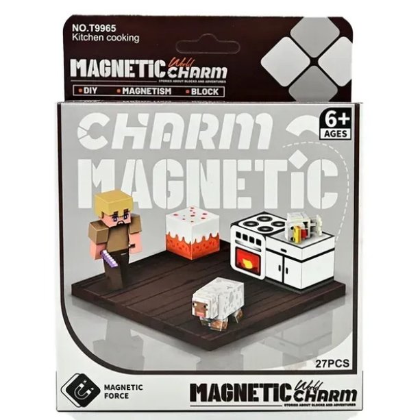 Магнитный конструктор блоки Майнкрафт Minecraft 27 деталей 9965