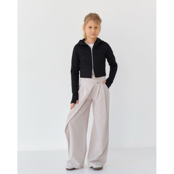 Брюки wide leg для девочки с кладкой
