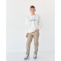 Стильные брюки BossKids для мальчиков котоновые, бежевые