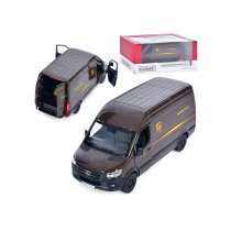 Машинка Mercedes-Benz Sprinter Kinsmart, масштаб 1:48, металлическая, инерционная, открывающаяся дверь, размер упаковки 16х7х8 см