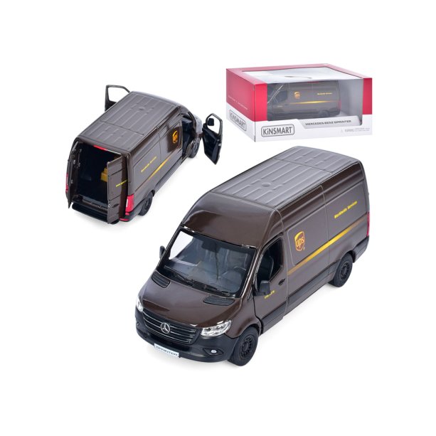 Машинка Mercedes-Benz Sprinter Kinsmart, масштаб 1:48, металлическая, инерционная, открывающаяся дверь, размер упаковки 16х7х8 см