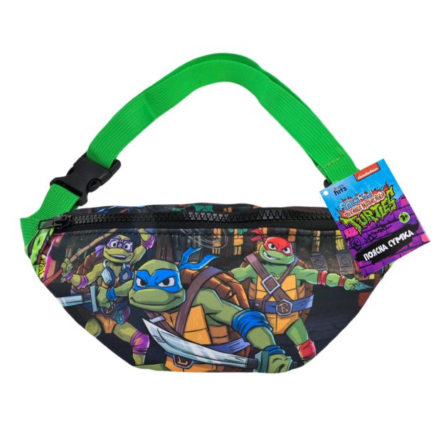 Поясная сумка для мальчика TMNT Черепашки-ниндзя, компактная бананка 24-11 см.