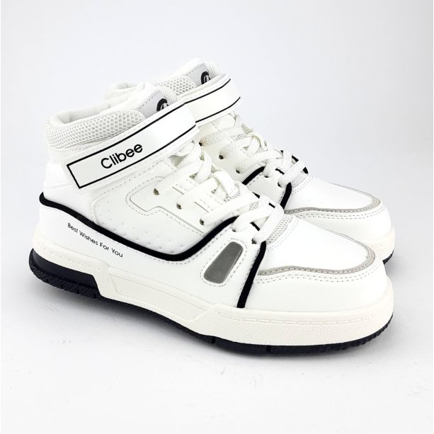 Білі хайтопи для дітей на липучці white Clibee