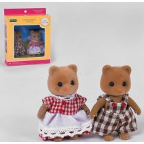 Игровой набор флоксовых фигурок животных Счастливая семья 2 штуки