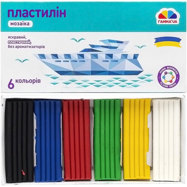 Пластилин Мозаика 6 цветов, 90 г. Гамма 107369