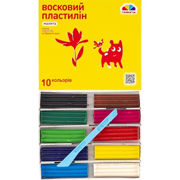Пластилин восковой Малыши 10 цветов, 120 г Гамма 110476
