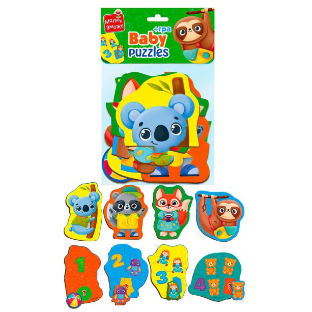 Пазлы бейби MAXI Малыш сможет Животные. Игрушки Vladi Toys, в пакете 1722-23