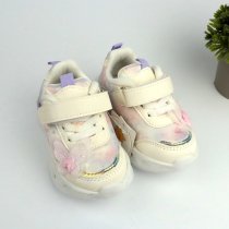 Бежевые детские кроссовки с цветами и LED-подсветкой Tom.m