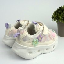 Бежевые детские кроссовки с цветами и LED-подсветкой Tom.m