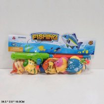 Игрушечная рыбалка, удочка и 6 рыбок, набор для детей, в пакете 34,5-2-16 см