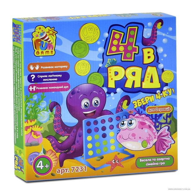 Гра 4 в ряд в коробці тм Fun Game для дітей і дорослих