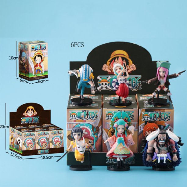 Фигурки героев One Piece, 6 шт в дисплей-боксе, размер коробки 6×6×10 см