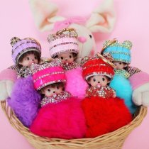 Детский Брелок игрушка Ляля стразы на сумку, рюкзак, ключи