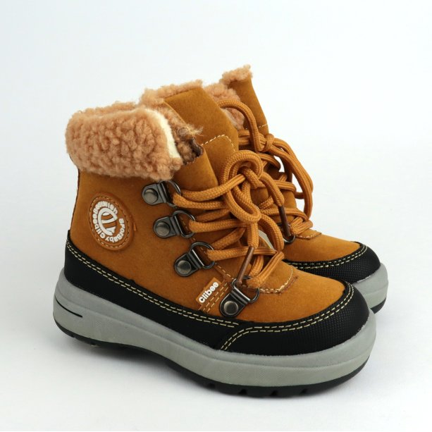 Мальчиковые зимние ботинки Clibee brown/camel, утеплённые