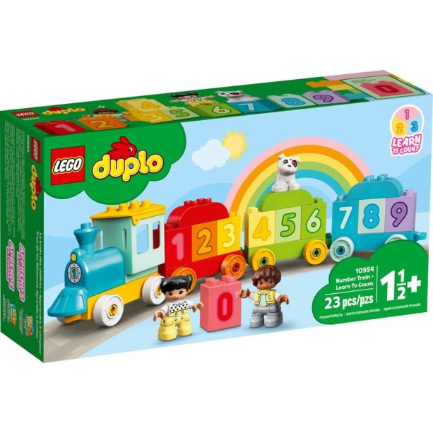 Развивающий набор LEGO DUPLO Учимся считать: Поезд с цифрами, первый конструктор для малышей