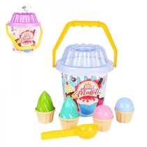 Игрушка Набор для игры с песком 4 формочки, ложка ТехноК KM6382T