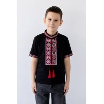 Чорна вишиванка для хлопчика короткий рукав тм Авекс