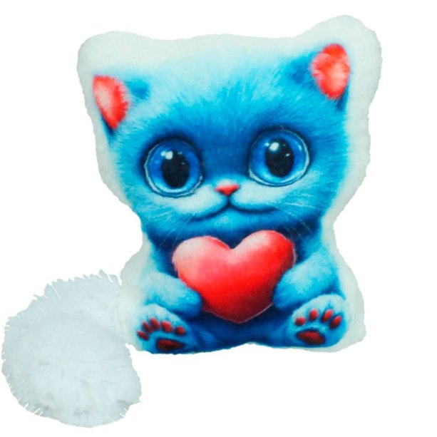 Мягкая игрушка подушка Котик с сердечком 2, 25 см тм Копица 00384-9