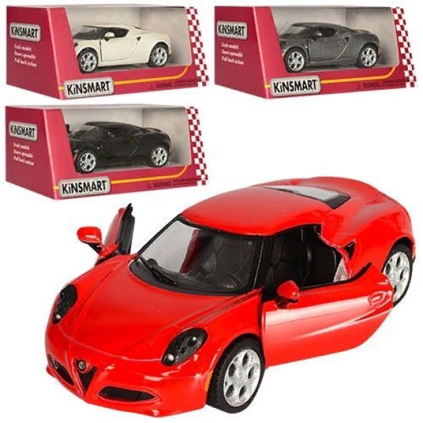 Модель легковая 5 Alfa Romeo 4C 2013 метал.инерц.откр.дв.1:32  KMKT5366W