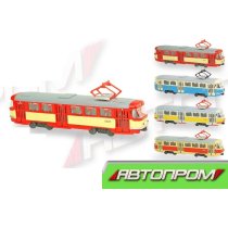Игрушка Трамвай металлический тм Автопром, коробка 19,5*5*8 см KM6411A
