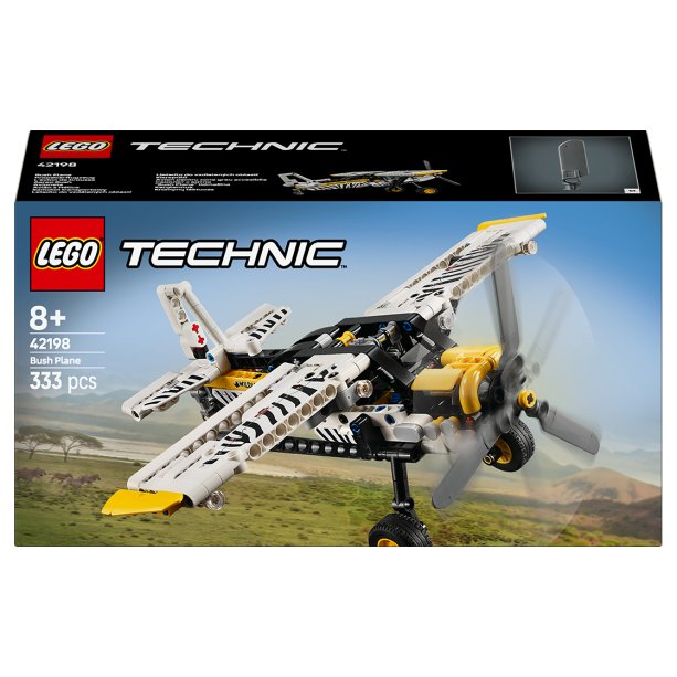 Конструктор LEGO Technic Буш-самолет на 333 детали: сложный развивающий набор с движущимися механизмами в коробке
