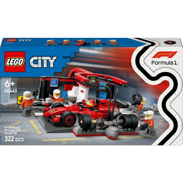 Развивающий пластиковый конструктор LEGO City Пит-стоп и пит-экипаж F1 с болидом: набор для моделирования автогонок