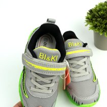 Кросівки для хлопчика сірі, що світяться з динозавром BiKi