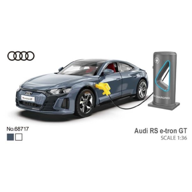Машинка электро Автопром  металлическая 1:36 Audi RS e-tron GT батарейки, свет, звук, открываются двери KM68717