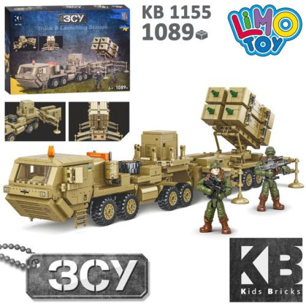 Конструктор военный, военная машина/трейлер, фигурки, 1089 деталей в коробке 55-40-7 см KMKB1155