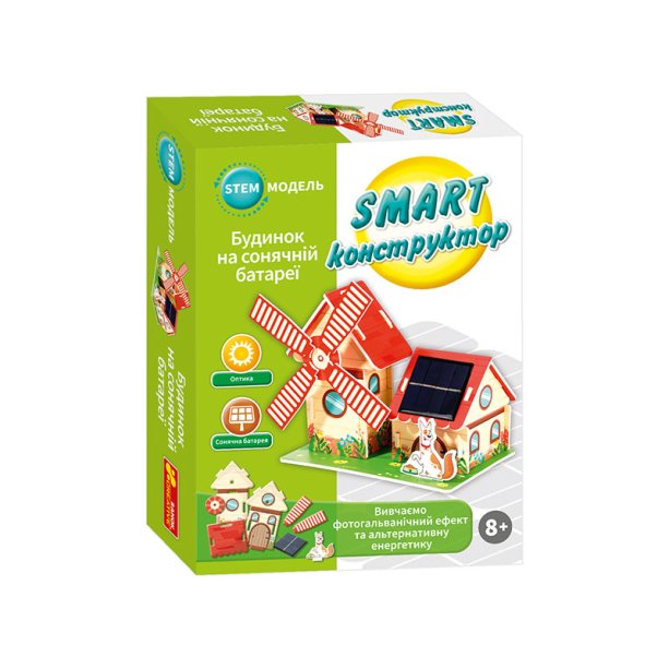 Экологический конструктор Дом на солнечных батареях SMART, сборная модель для детей