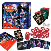 Настільна гра Мафія великого міста 4FUN Game Club, 84 картки, 2 гральні кубики, 50 фішок, інструкція, в коробці