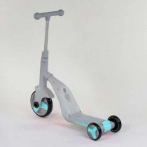 Дитячий самокат велобег велосипед 3 в 1 Best Scooter світло, 8 мелодій, колеса PU, переднє колесо d 20 см, задні d 11 см, сірий