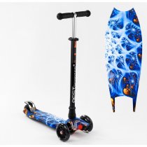 Дитячий смокат MAXI Best Scooter 4 колеса PU, світло, трубка керма алюміній, d коліс 12 см