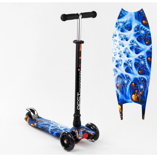 Дитячий смокат MAXI Best Scooter 4 колеса PU, світло, трубка керма алюміній, d коліс 12 см