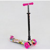 Дитячий смокат MAXI Best Scooter рожевий, 4 колеса PU, світло, трубка керма алюміній, d коліс 12 см