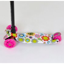 Дитячий смокат MAXI Best Scooter рожевий, 4 колеса PU, світло, трубка керма алюміній, d коліс 12 см