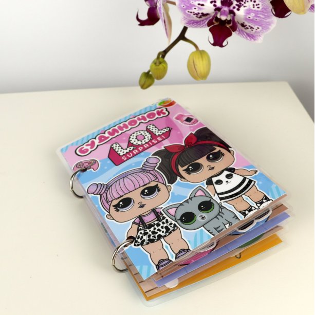 Развивающая игра с липучками. Книга на липучках мини LOL 124