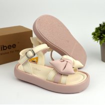 Дитячі босоніжки Clibee: елегантна бежево-рожева модель з декором у вигляді бантика