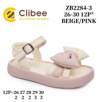 Дитячі босоніжки Clibee: елегантна бежево-рожева модель з декором у вигляді бантика
