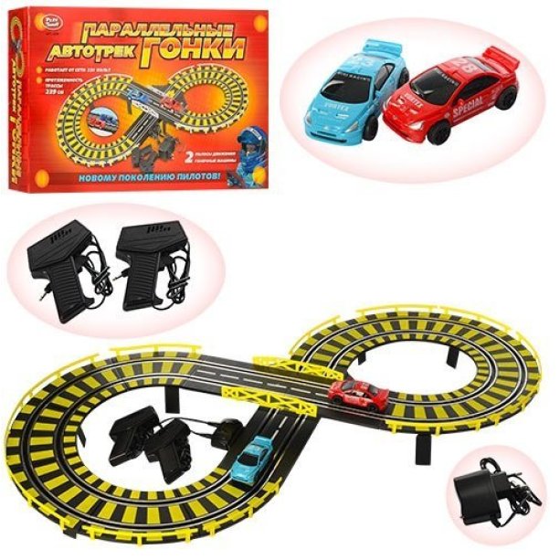 Игрушка Трек от сети Joy Toy 2машины длина трассы 219 см  KM0809