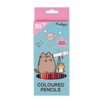Набор цветных карандашей YES Pusheen Cheek, 12 и 24 цветов по выбору, для школы и творческих проектов