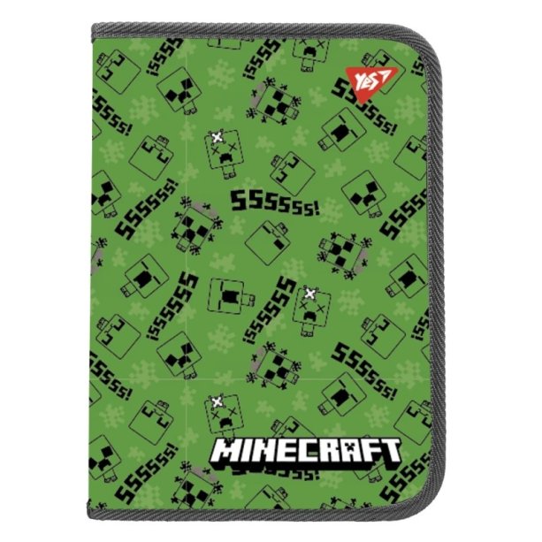 Папка для тетрадей YES Minecraft Creepers, пластиковая, формат B5, на молнии, для школы